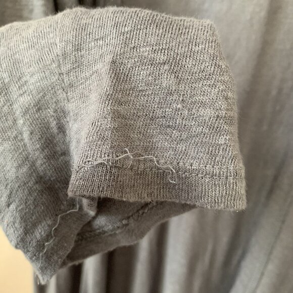 Tahari Linen Open Front Cardigan Womens Large Gray Sharkbite Hem Lightweight - Picture 7 of 7